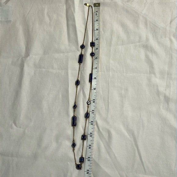 KATE SPADE Blue and Gold Geometric Pop Palette Scatter Long Strand Necklace - Picture 6 of 7